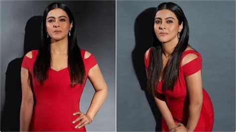 kajolsexy|Kajol burns up the internet in hot red gown with thigh